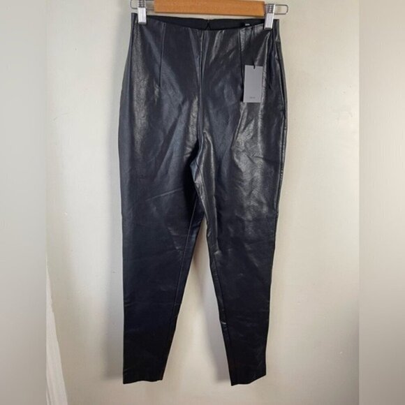 NBD X REVOLVE Black faux leather high waisted pants XS NEW NWT - Picture 1 of 13